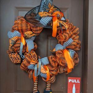 ⭐️halloween deco mesh witch wreath